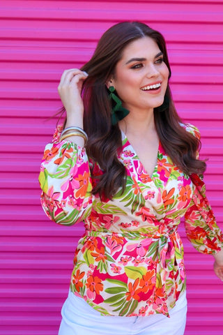 Flirty Forecast Wrap Top