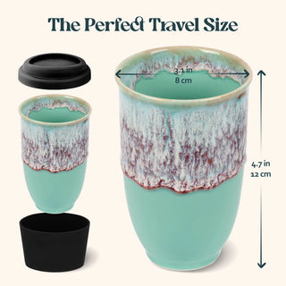 Nebula Ceramic Travel Mug – 12oz with Lid & Sleeve