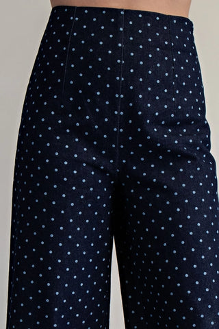 Polka Dot High Waist Wide Leg Pants