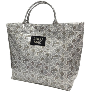 Lulu Mac White Camo Vinyl Tote Bag – 17x12"