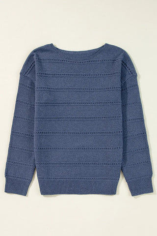 Boatneck Pointelle Sweater