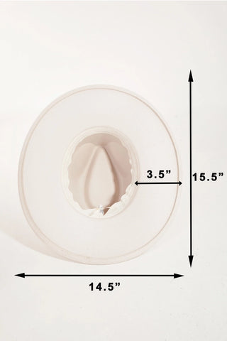 Embroidered Ribbon Bow Fedora Hat