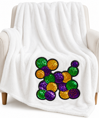 Balloon Dog Mardi Gras Blanket