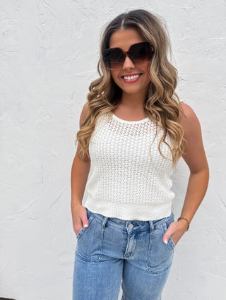 White Knit Tank|4144