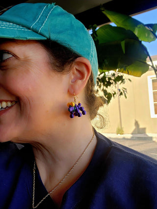 Mardi Gras Bead Dog Earrings