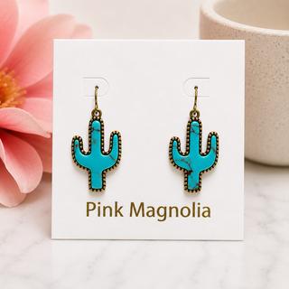Desert Darling Turquoise Cactus Earrings