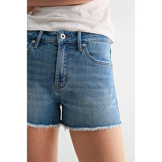 Sunset Stroll Raw Hem Denim Shorts