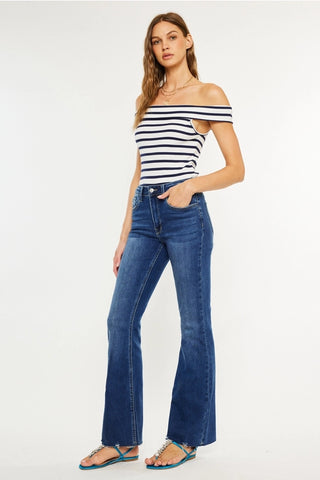 Kan Can High Rise BOOTCUT- Dark Wash