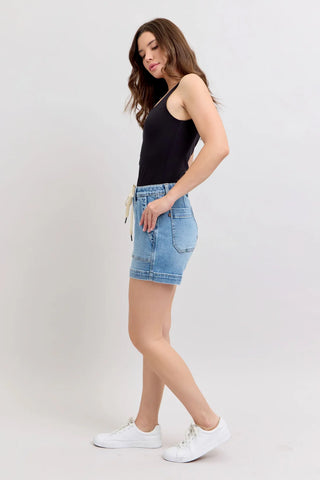Judy Blue Vintage Wash Jogger Shorts