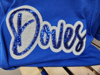 Doves Sequin Tshirt- Royal Blue|3560