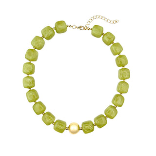 Sage Chunky Beaded Necklace