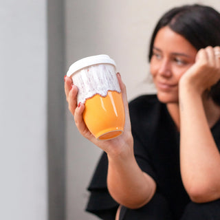 Grapefruit 12oz Ceramic Travel Mug