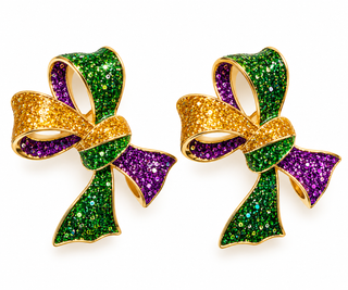 Mardi Gras Bow Earrings