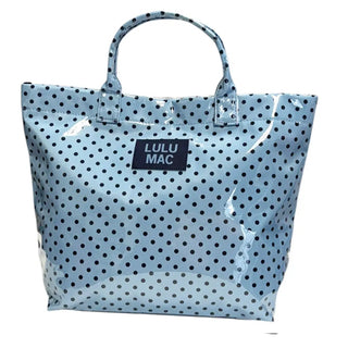 LULU Mac Tote Bag – Light Blue/Navy Dot