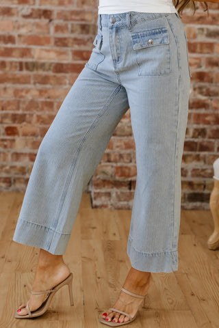 The Coastal Stripe Wide-Leg Jeans