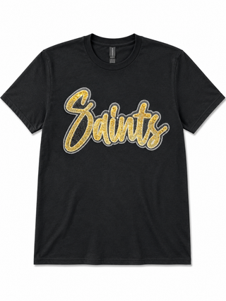 Saints Sequin Tshirt- Black