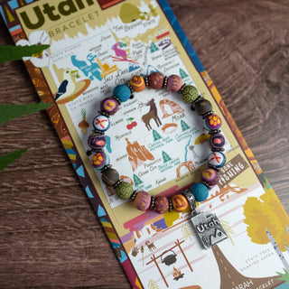 Utah Handmade Clay Bracelet – Beehive State Pride