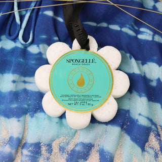 Spongellé Beach Grass Wild Flower Buffer - blue packaging lifestyle