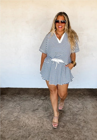Blue Harbor Stripe Skort|4865
