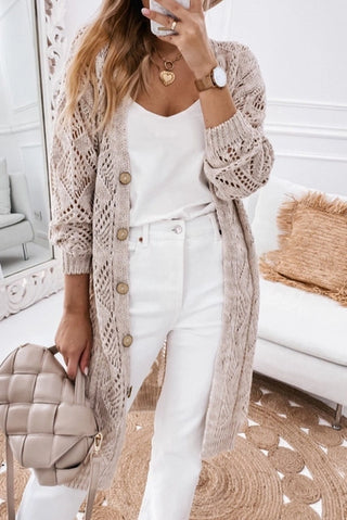 Mckenzie Hollow-Out Openwork Knit Cardigan