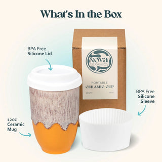 Grapefruit 12oz Ceramic Travel Mug