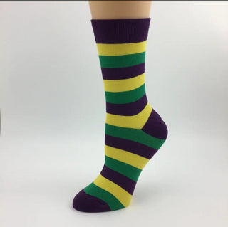 Mardi Gras Stripe Socks|2391
