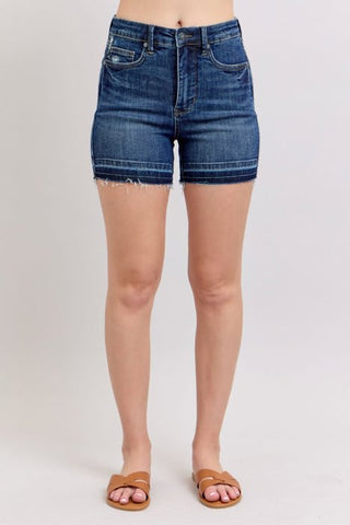 Judy Blue HW Tummy Control Shorts - Destroy Release Hem