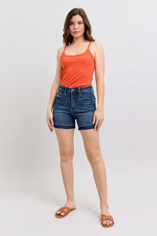 Judy Blue HW Tummy Control Shorts - Destroy Release Hem