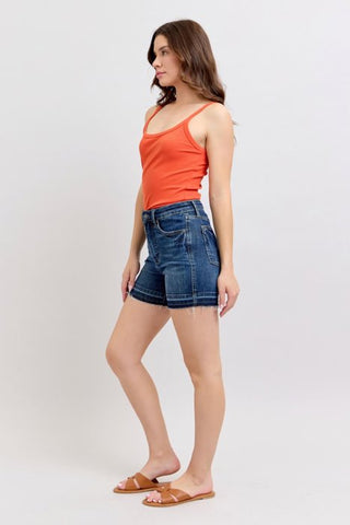 Judy Blue HW Tummy Control Shorts - Destroy Release Hem