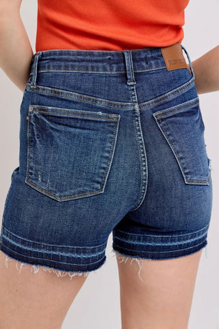 Judy Blue HW Tummy Control Shorts - Destroy Release Hem