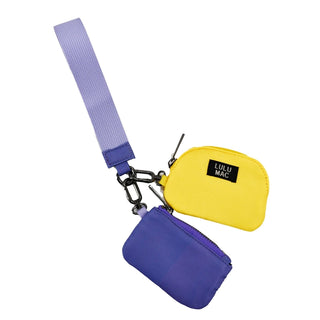 Lulu Mac Double Pouch Wristlet – Purple & Yellow