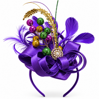 Purple Mardi Gras Fascinator Headband
