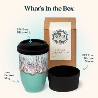 Nebula Ceramic Travel Mug – 12oz with Lid & Sleeve