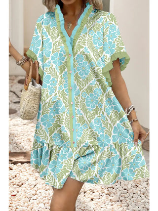 Seaside Bloom Ruffle Dress