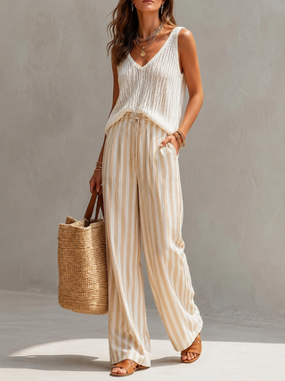 Striped Wide Leg Pants