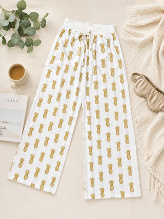 Silky Pineapple Pajama Pants