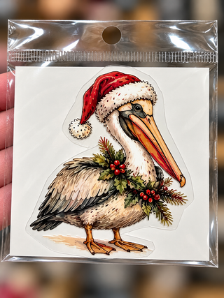 Christmas Pelican UV DTF Sticker