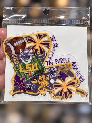 LSU State UV DTF Sticker