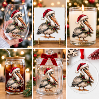 Christmas Pelican UV DTF Sticker