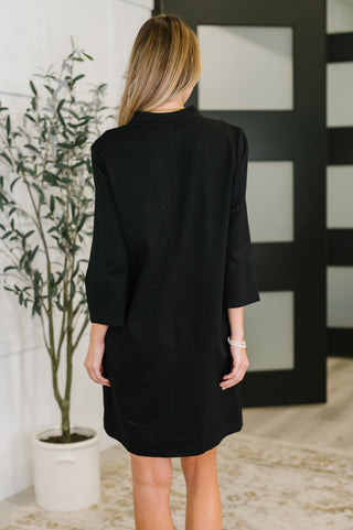 Portfolio Quarter Sleeve Dress in Black - Online Exclusive