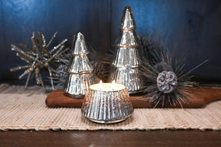 Silver Glass Christmas Tree Candle - 8 oz: Fresh Cut Fraser
