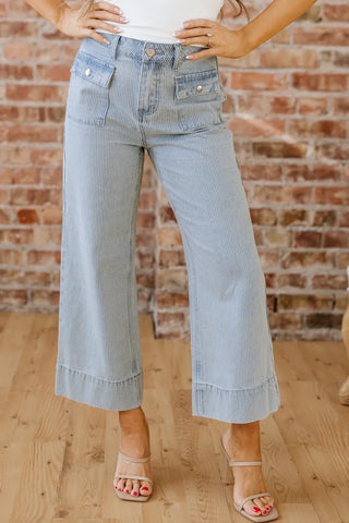 The Coastal Stripe Wide-Leg Jeans
