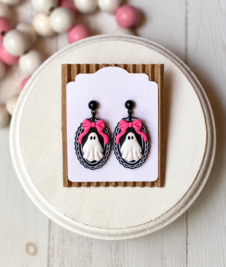 Halloween Earrings | Pink Bow Ghost