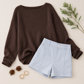 Coffee Boat Neck Sweater