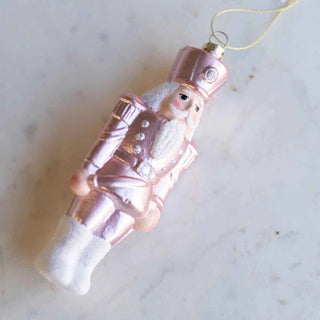 Blushing Nutcracker Ornament Pink 6"