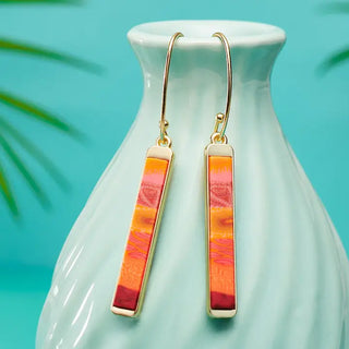 Savannah Red Reversible Mini Bar Earrings
