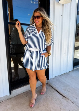 Blue Harbor Stripe Skort|4864