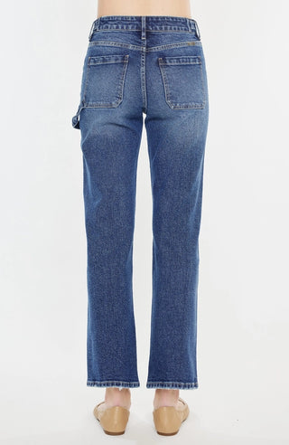 High Rise True STRAIGHT- Med Wash