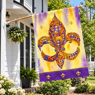 Ornate Fleur de Lis House Flag – Double Sided, 29" x 42"