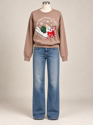 NOLA Traditions Snowman Christmas Sweatshirt – Taupe